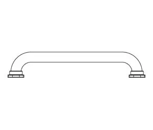 Elcoma 01-5216ST Straight Grab Bar, Smooth Grip, Twist Lock Flange, Stainless Steel, 1-1/2 x 16