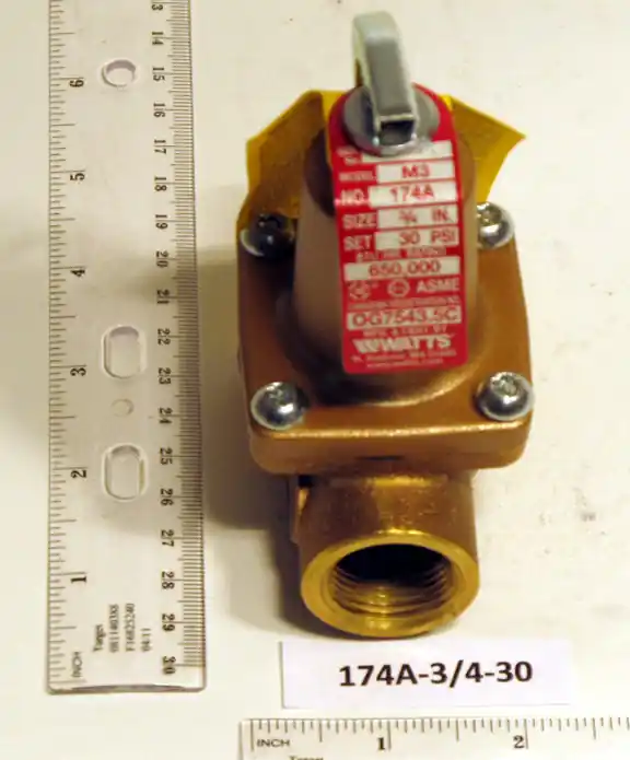 WATTS 174A-3/4-30 F274428 Relief Valve 30 PSI 650k BTU