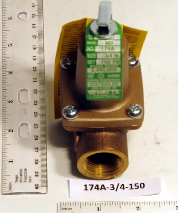 WATTS 174A-3/4-150 Relief Valve 3/4 150 PSI 2445m BTU 0274836