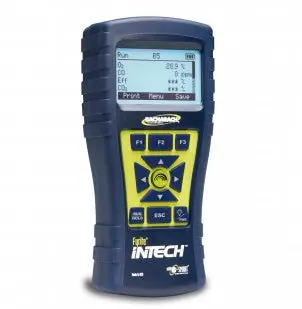 Bacharach 24-8512 Fyrite Intech Reporting Kit CO O2 Includes Printer Rubber Boot Probe 8 AA Batteries Hard Carry Case