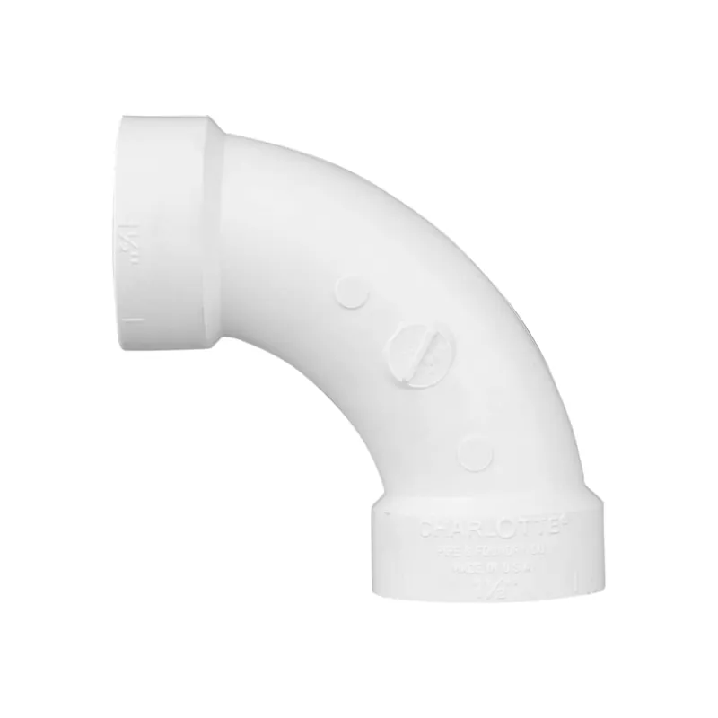 Charlotte Pipe 03378 1-1/2 1/4 Bend - 90 Deg - Elbow (Long Sweep) - Hub x Hub - PVC DWV
