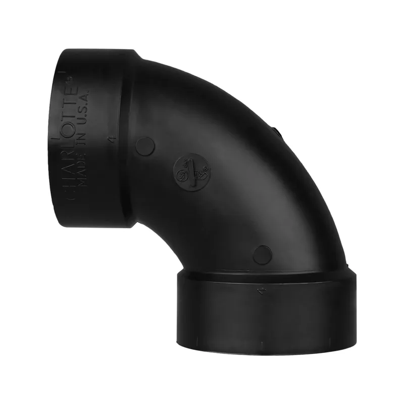 Charlotte Pipe 02843 4 1/4 Bend - 90 Deg - Elbow - Hub x Hub - ABS DWV