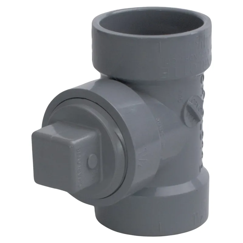 Charlotte Pipe ABSF-150-TET-A 1-1/2 Cleanout Tee - Hub x Hub x FIP