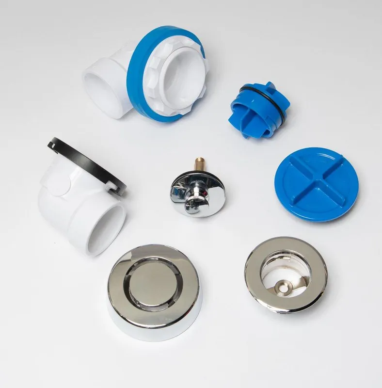 Dearborn P9940CP True Blue PVC Bath Waste Half Kit with Push-Pull Stopper with Test Kit in Chrome
