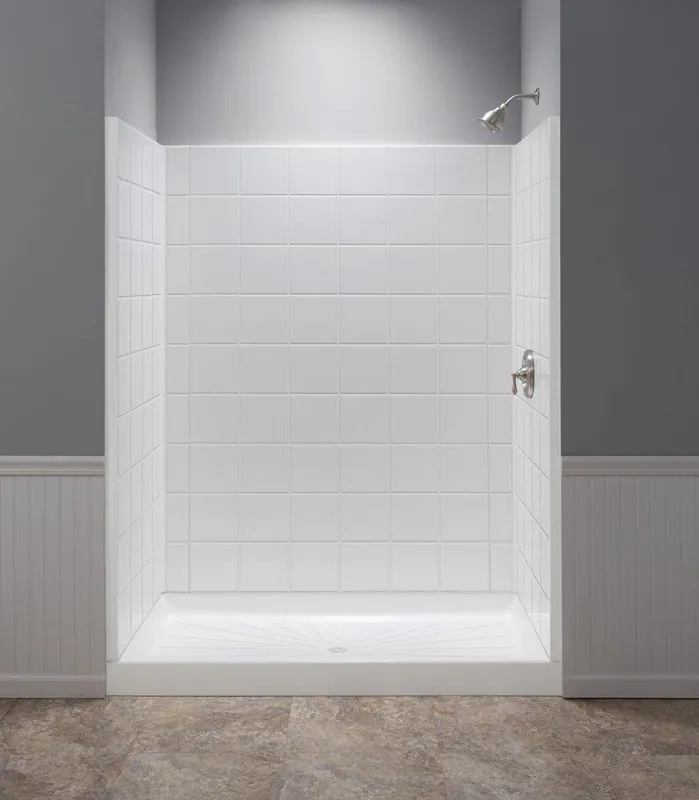E.L. Mustee & Sons 760T-34WHT Durawall Shower Wall in White