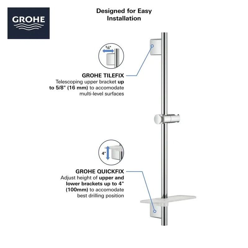 Grohe 266032430 36 Shower Slide Bar in Matte Black