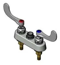 T&S Brass B-1110-LN-WH4 Workboard Faucet 4in Deck Mount Less Nozzle