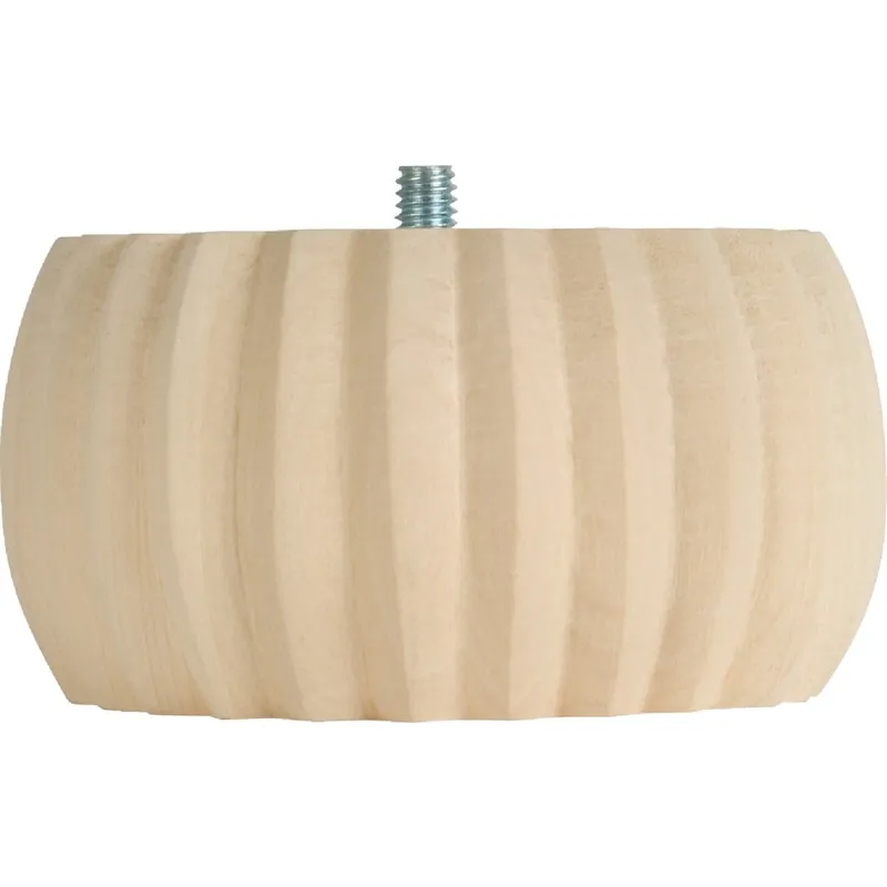Waddell 2747 2 In. x 4 In. Reeded Hardwood Bun Foot