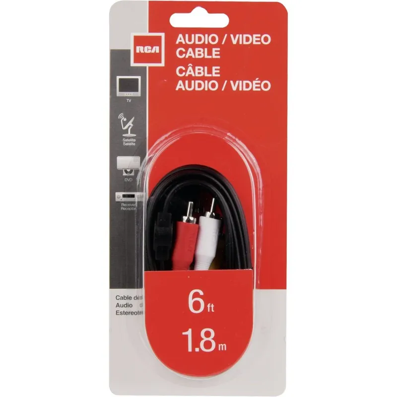 RCA VH84R1 6 Ft. Black Audio/Video Dubbing Cable