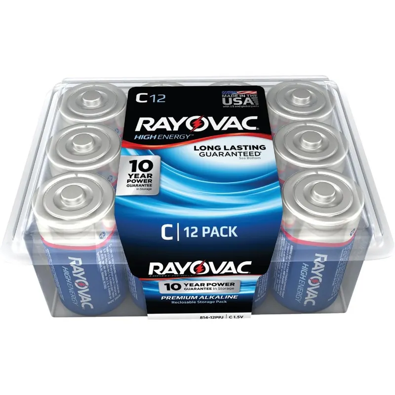 Rayovac 814-12PPK High Energy C Alkaline Battery (12-Pack)