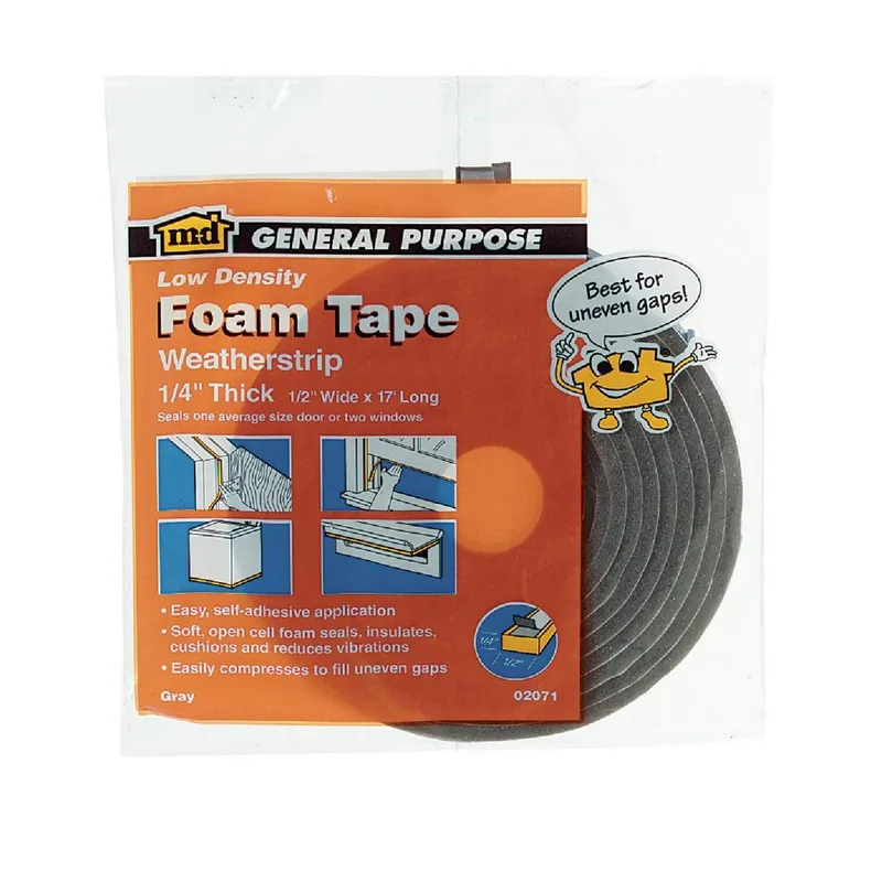 M-D 02071 Foam Weatherstrip Tape 1/2 W x 1/4 T x 17' L