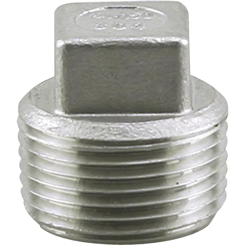 PLUMBEEZE U2-SSP-10 1 In. MIP Square Head Stainless Steel Plug