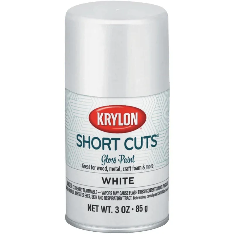 Krylon SCS-053 Short Cuts 3 Oz High-Gloss Enamel Spray Paint White