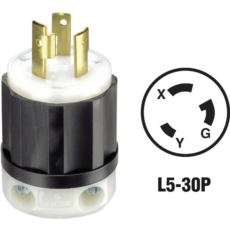 Leviton 121-02611-0PB 30A 125V 3-Wire 2-Pole Industrial Grade Locking Cord Plug