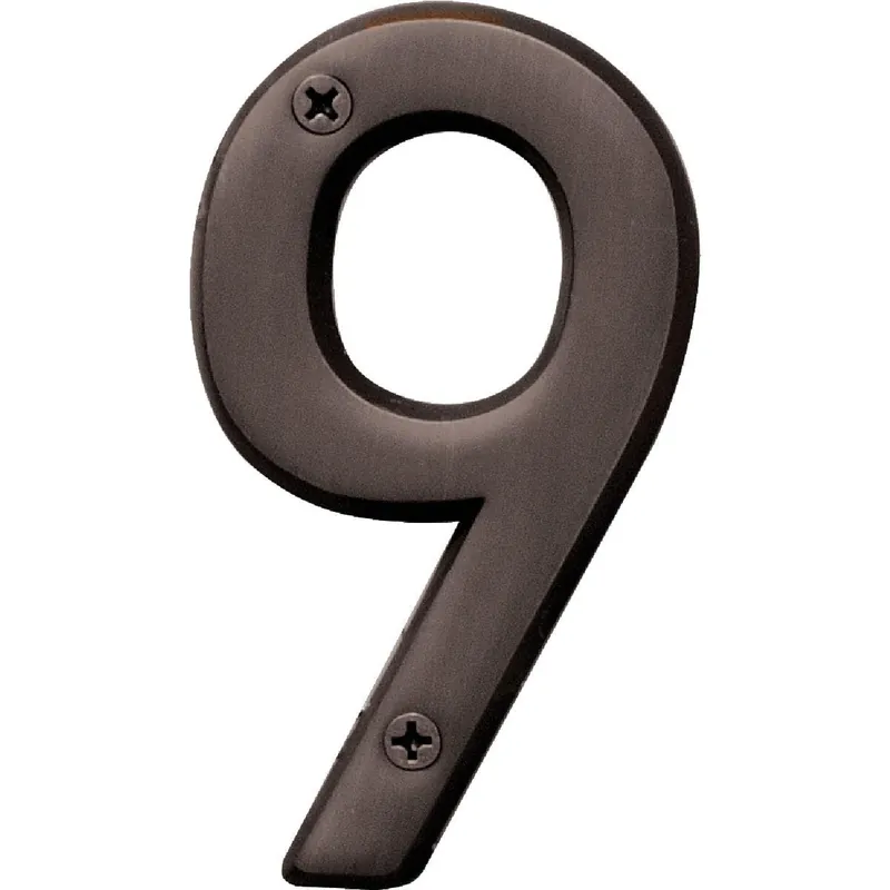 Hy-Ko BR-42OWB/9 Hy-Ko Prestige Series 4 In. Oil Rubbed Bronze House Number Nine