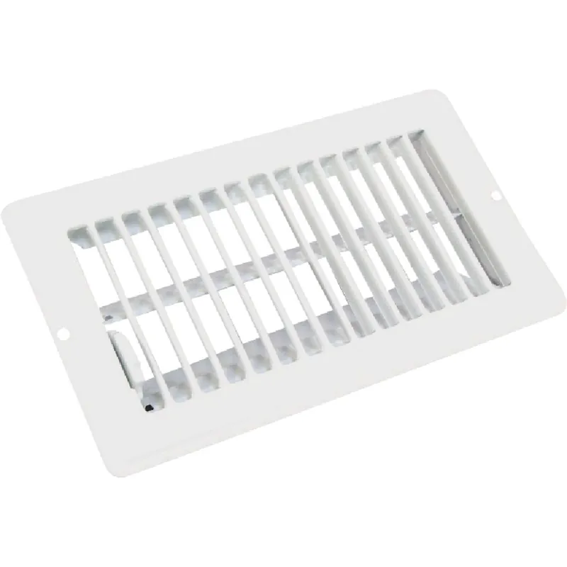 US Hardware V-056IWB United States Hardware 4 In. x 8 In. x 1-5/16 In. White Steel Floor Register