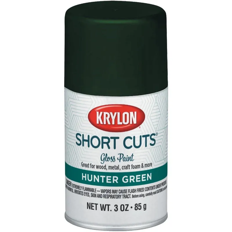 Krylon SCS-047 Short Cuts 3 Oz. High-Gloss Enamel Spray Paint Hunter Green