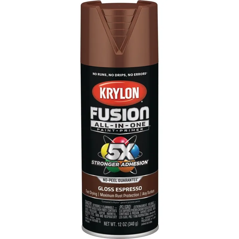 Krylon K02707007 Fusion All-In-One Gloss Spray Paint & Primer Espresso