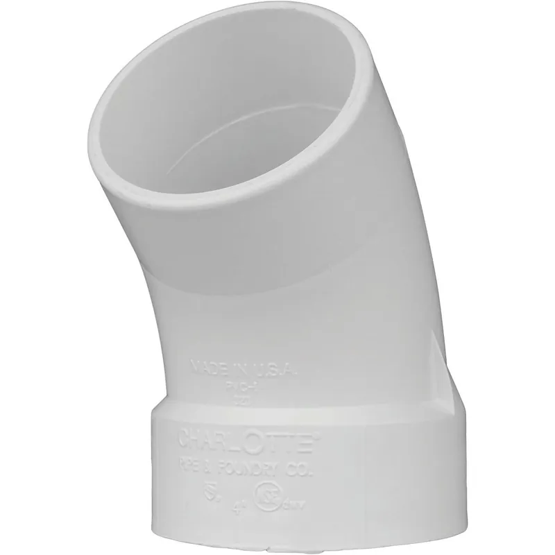 Charlotte Pipe PVC013230600HA 3 In. Schedule 30 45 Deg. DWV PVC Street Elbow (1/8 Bend)
