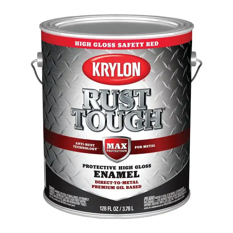 Krylon K09737008 Rust Tough Gloss Anti-Rust Safety Color Rust Control Enamel Safety Red 1 Gal.
