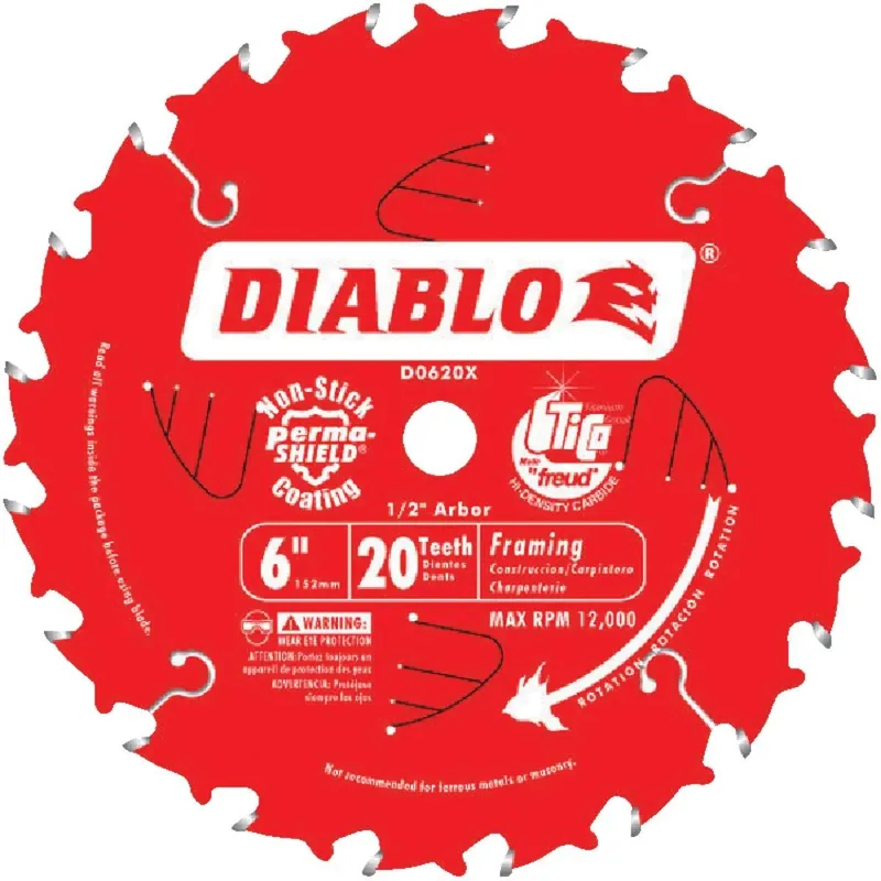 Diablo D0620X Framing Circular Saw Blade 6 Inch 20 Tooth