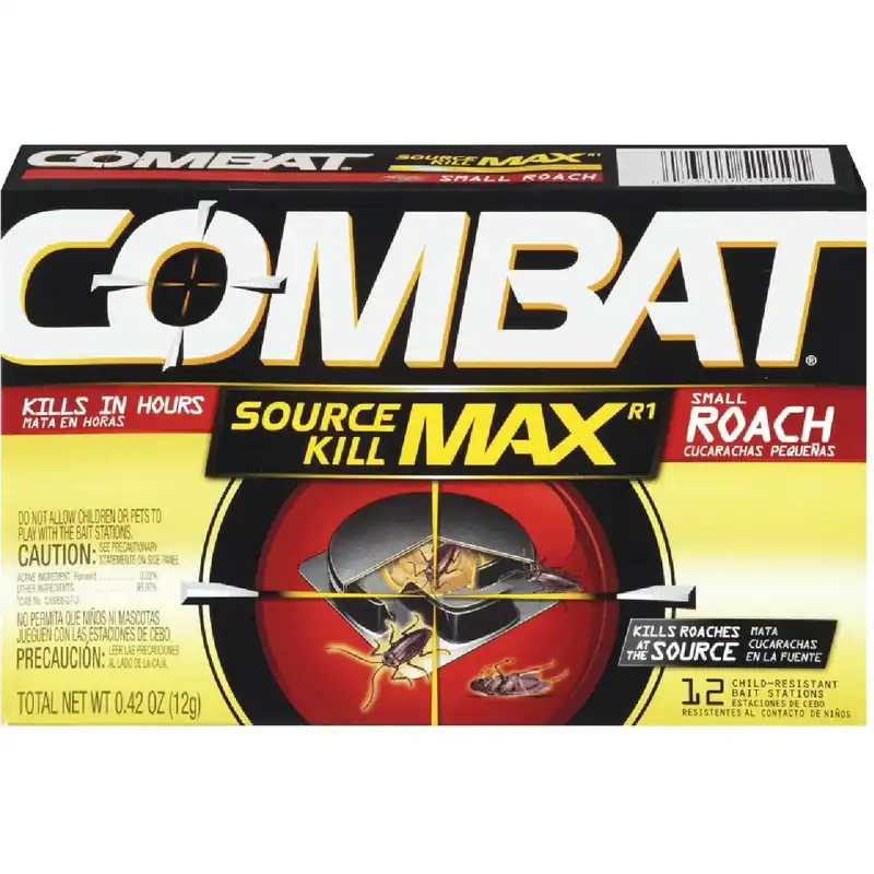 Combat DIA41910 Source Kill Max 0.42 Oz Solid Small Roach Bait Station (12-Pack)