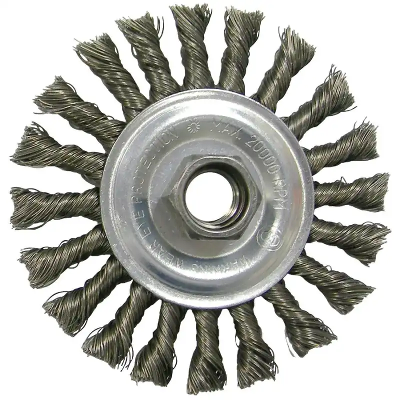 Weiler 36055 Vortec 4 In. Twisted/Knotted 0.020 In. Angle Grinder Wire Wheel