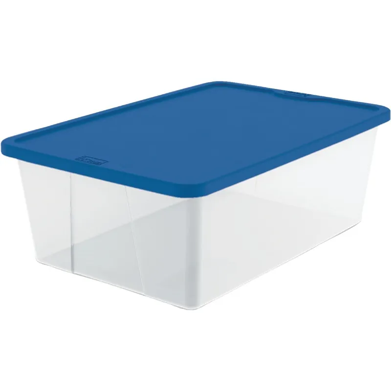 Homz 3212CLBL.08 12 Qt Clear Storage Tote