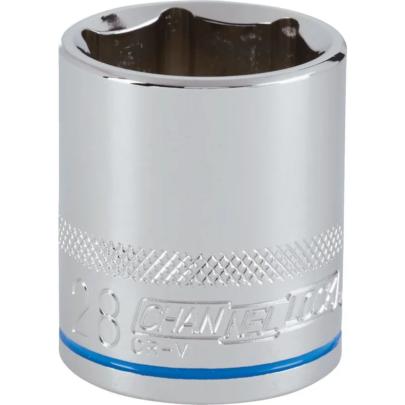 Channellock 302833 1/2 In. Drive 28 mm 6-Point Shallow Metric Socket
