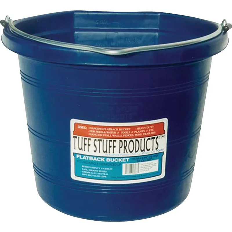 Tuff Stuff KMC-FB100BL 5 Gal. Blue Poly Flat Back Bucket