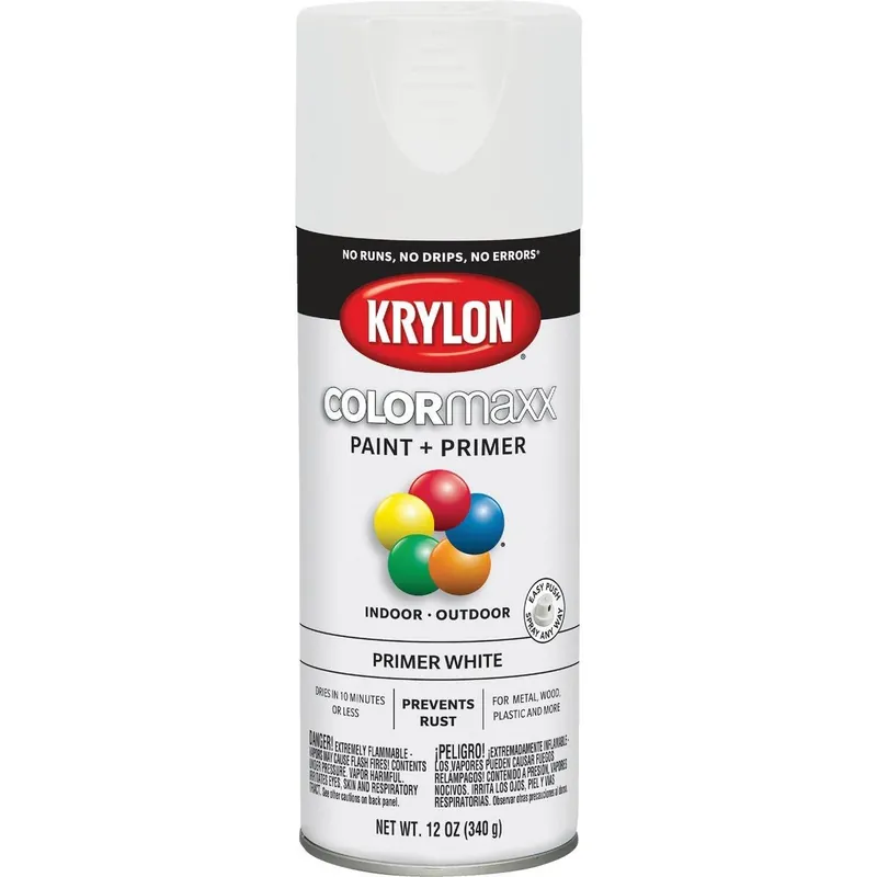 Krylon K05584007 ColorMaxx White 12 Oz. All-Purpose Spray Paint Primer