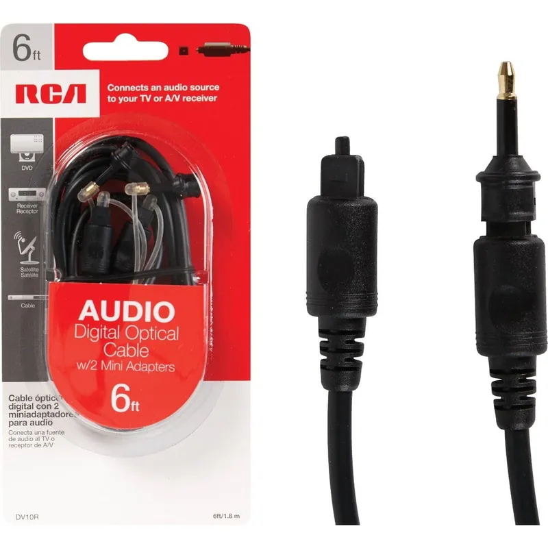 RCA DV10R Black Audio Digital Optical Cable