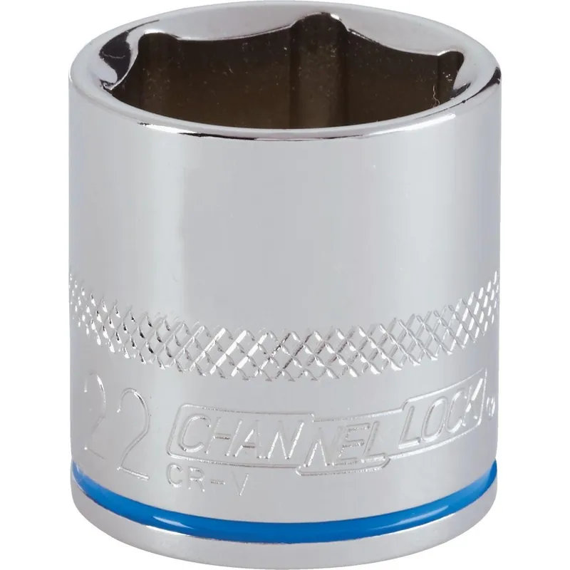 Channellock 302740 3/8 In. Drive 22 mm 6-Point Shallow Metric Socket