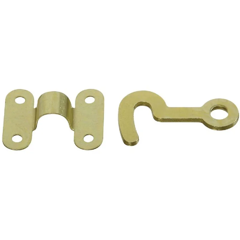 National N211938 Solid Brass Hook And Staple (2 Count)