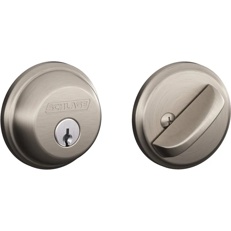 Schlage B60NG619 Satin Nickel Single Cylinder Deadbolt