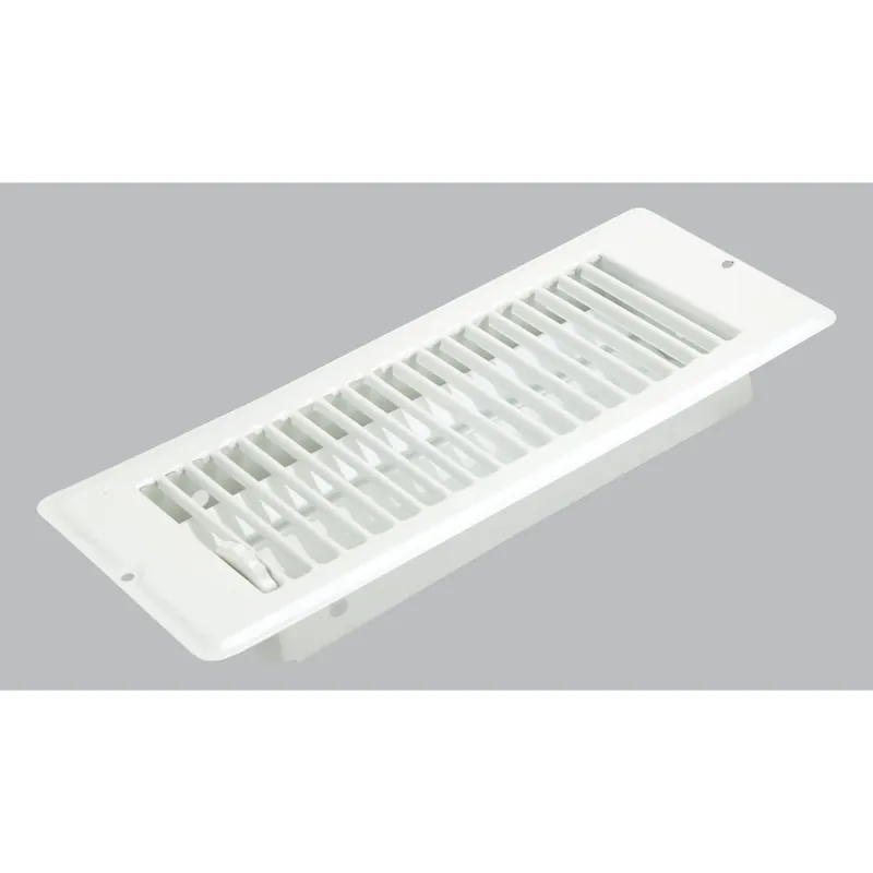 US Hardware V-057IWB United States Hardware 4 In. x 10 In. x 1-5/16 In. White Steel Floor Register