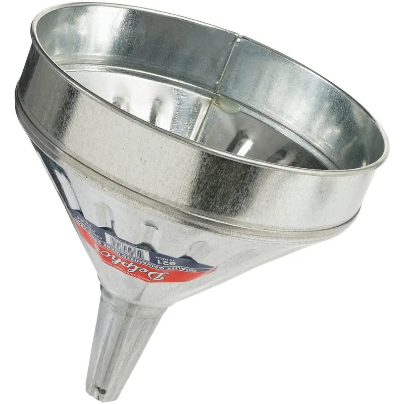 Delphos 621 Heavy-Duty 6 Qt Galvanized Steel Funnel with Center Spout