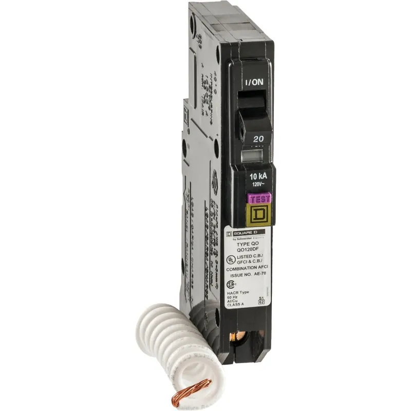 Square D QO120DFC 20A Single-Pole CAFCI Dual Function Circuit Breaker