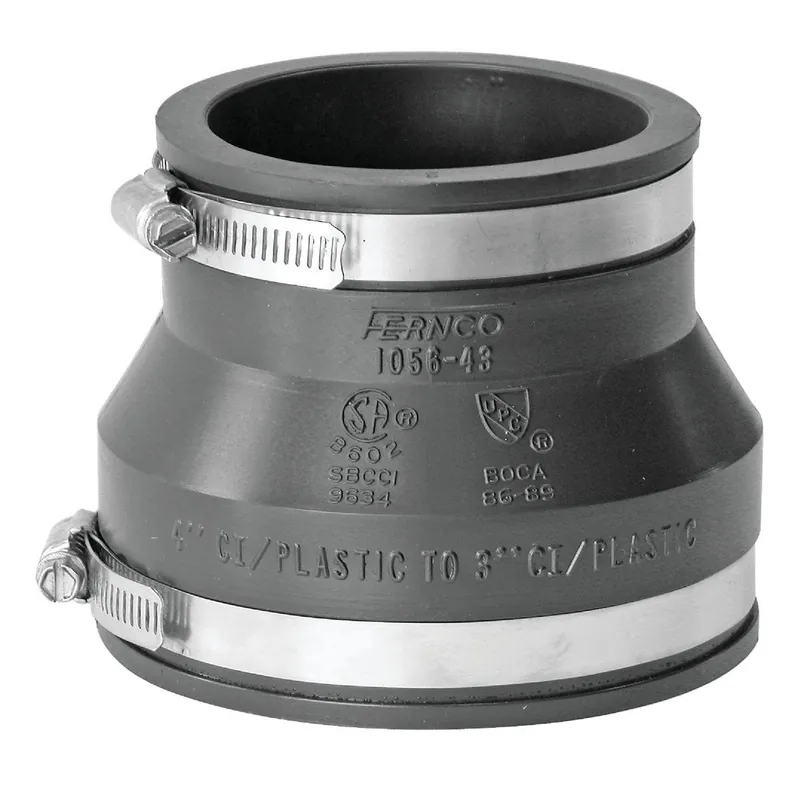 Fernco P1056-43 Flexible PVC Coupling 4 In. x 3 In. Replacement MPN