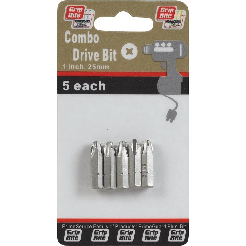 Grip-Rite PCOMBOBIT1 Phillips/Square Combo 1 In. Screwdriver Bit