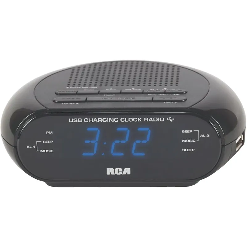 RCA RC207A USB Dual Alarm Clock Radio