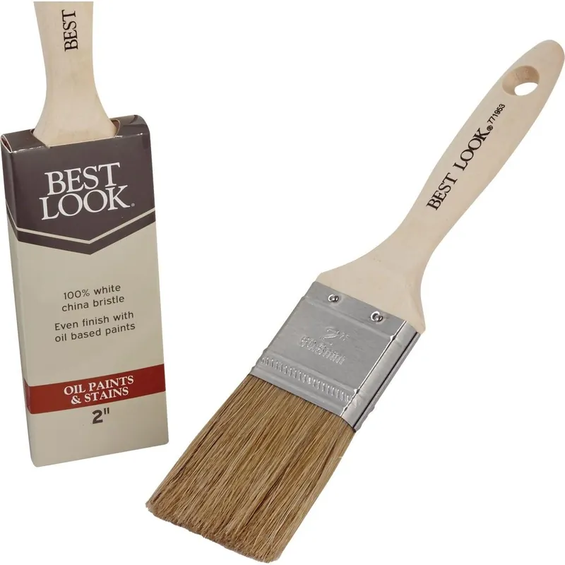 Best Look 771953 2 In. Flat White Natural China Bristle Paint Brush
