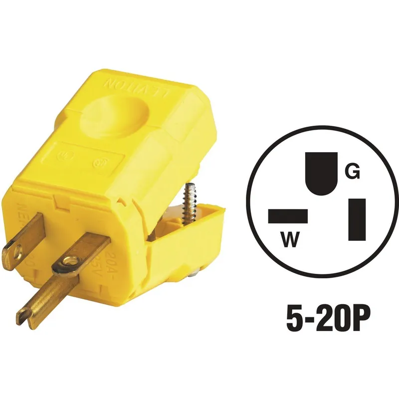 Leviton 081-05356-0VY 20A 125V 3-Wire 2-Pole Python Cord Plug
