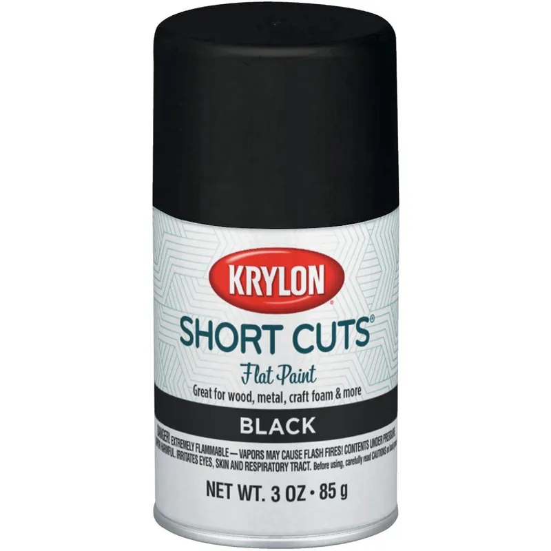Krylon SCS-056 Short Cuts 3 Oz. Flat Enamel Spray Paint Black