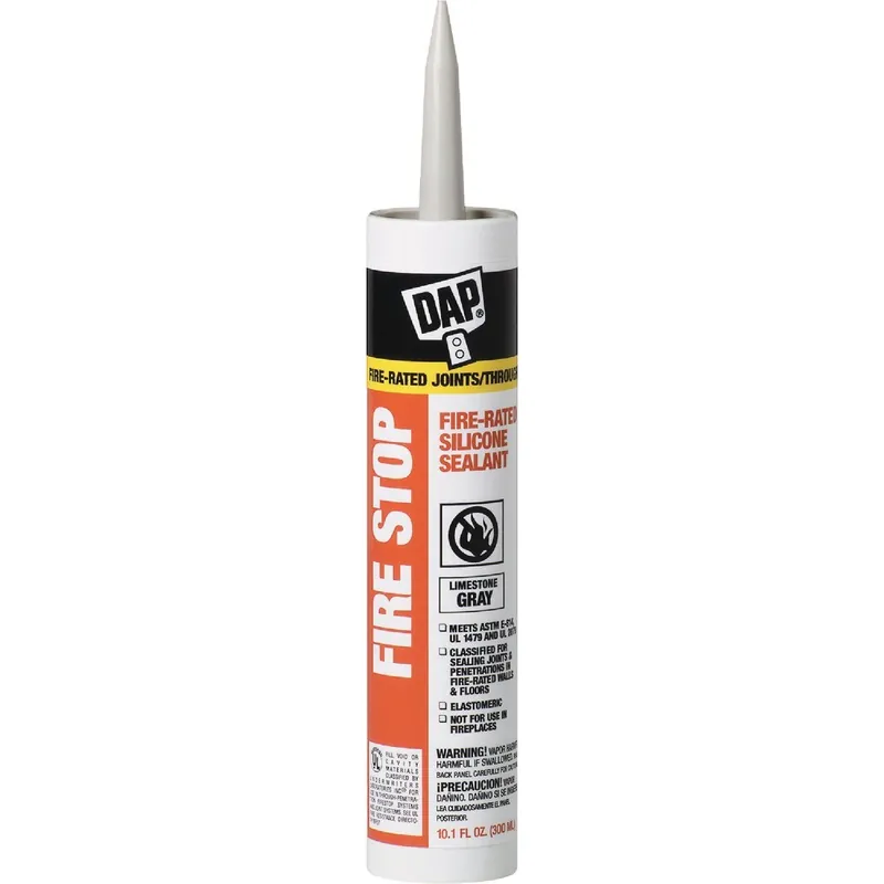 DAP 18806 Fire Stop Fire-Rated Sealant 10.1 Oz (Limestone Gray)