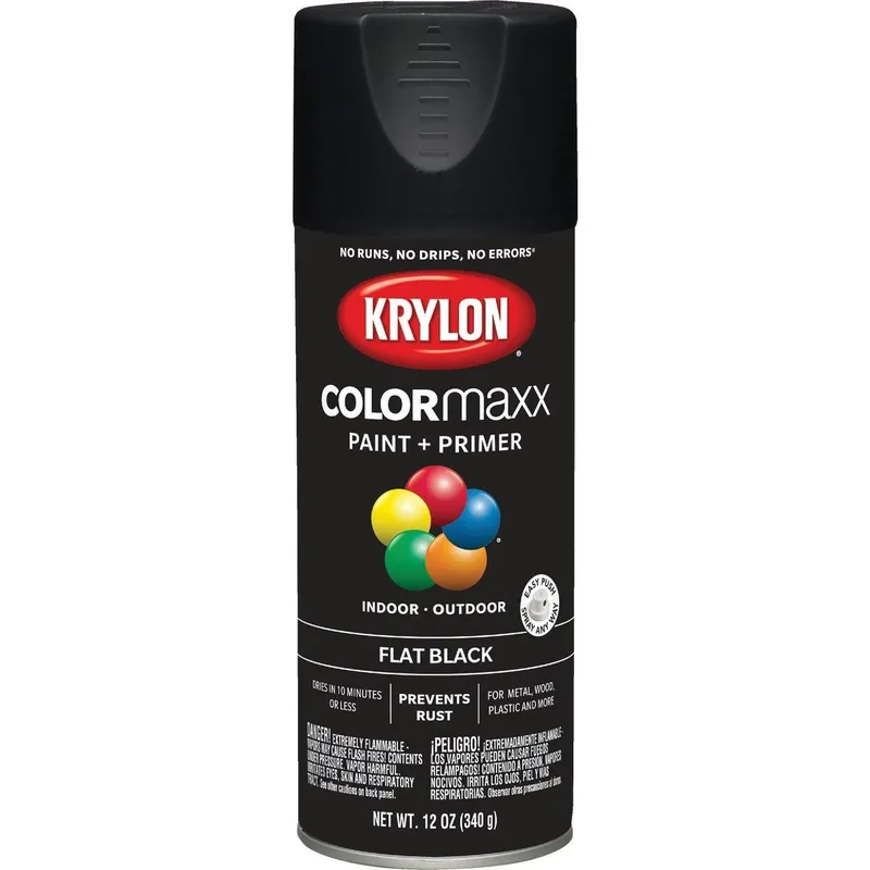 Krylon K05546007 ColorMaxx 12 Oz. Flat Spray Paint Black