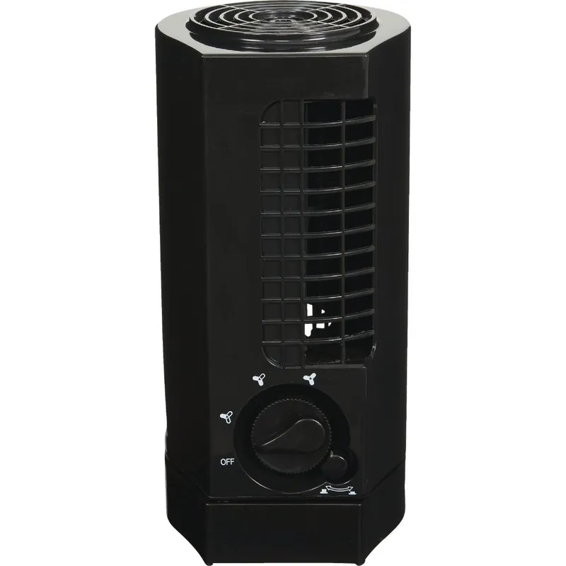 Best Comfort 15769 12 In. 2-Speed Black Mini Tower Table Fan
