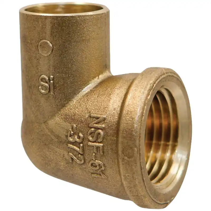 NIBCO BF0120LC 3/4 In. CxF 90 Deg. Cast Brass Copper Elbow (1/4 Bend)