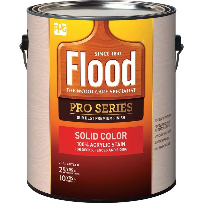 Flood FLD822/01 Pro Series 100% Acrylic Opaque Deck Fence And Siding Exterior Stain Deep Base 1 Gal.