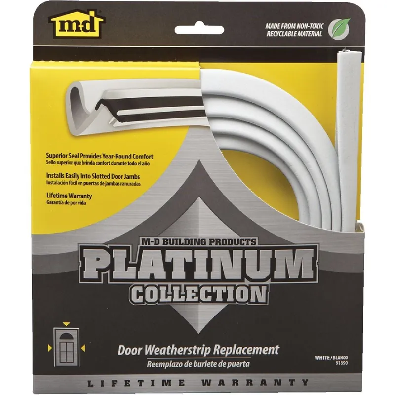 M-D 91890 84 White Door Jambs Weatherstrip Replacement